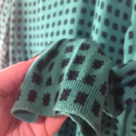 Ann Taylor Green Navy Geo Sweater Size L - Picture 5 of 6